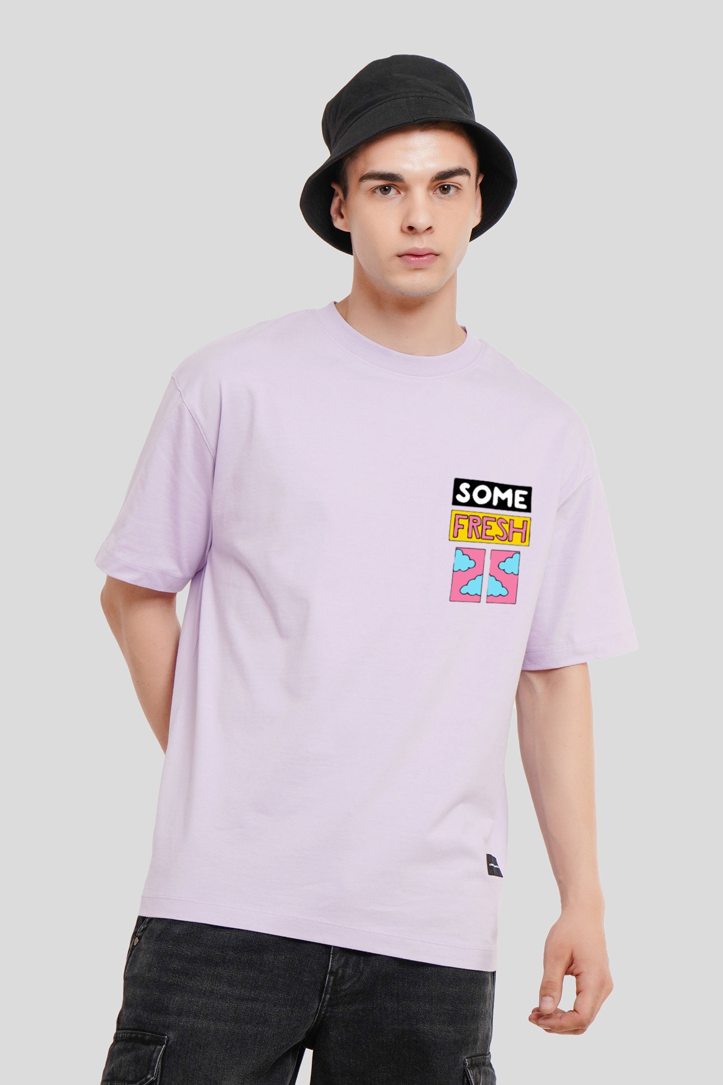 Pop Art Vibes Lilac Printed T-Shirt