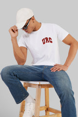 Retro College Classic White Regular Fit T-Shirt Men