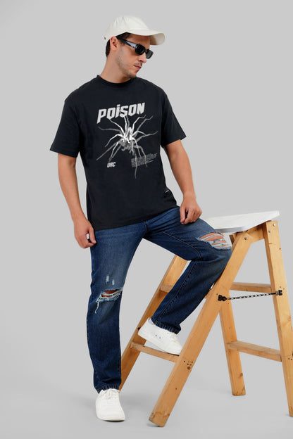 Poisonous Spider Black Oversized Fit T-Shirt Men