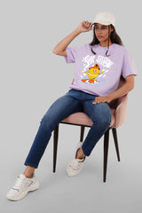 Surfboard Session Lilac Boyfriend Fit T-Shirt Women Pic 4