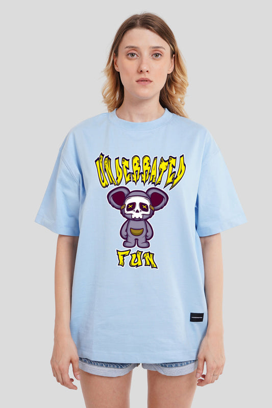 Koala Fun Powder Blue Printed T-Shirt