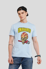 Underrated Skullanic Powder Blue Printed T-Shirt