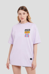 Pop Art Vibes Lilac Printed T-Shirt