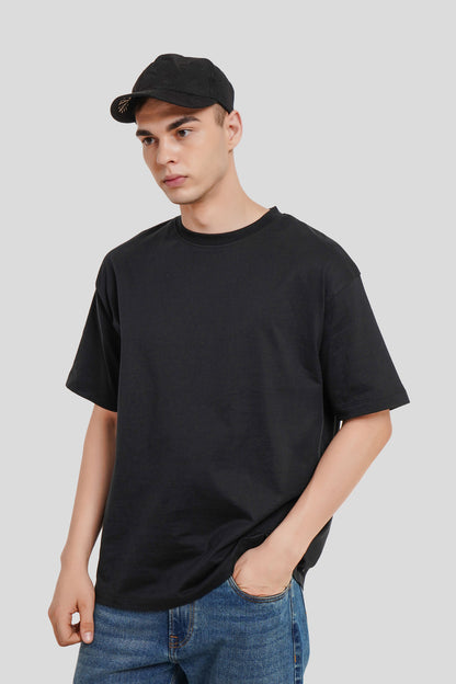 Different Appearance Black Printed Oversized T-Shirt