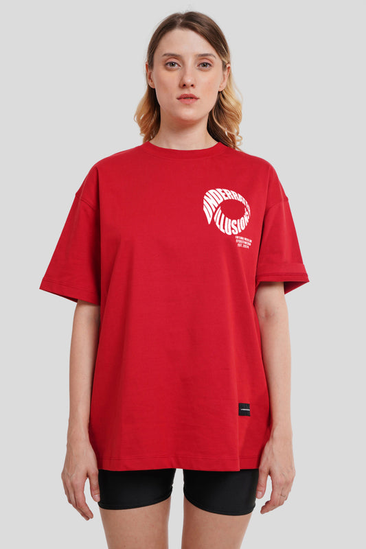 Underrated Illusions Red Printed T-Shirt