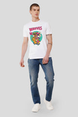 Wavves White Printed T-Shirt Men Regular Fit