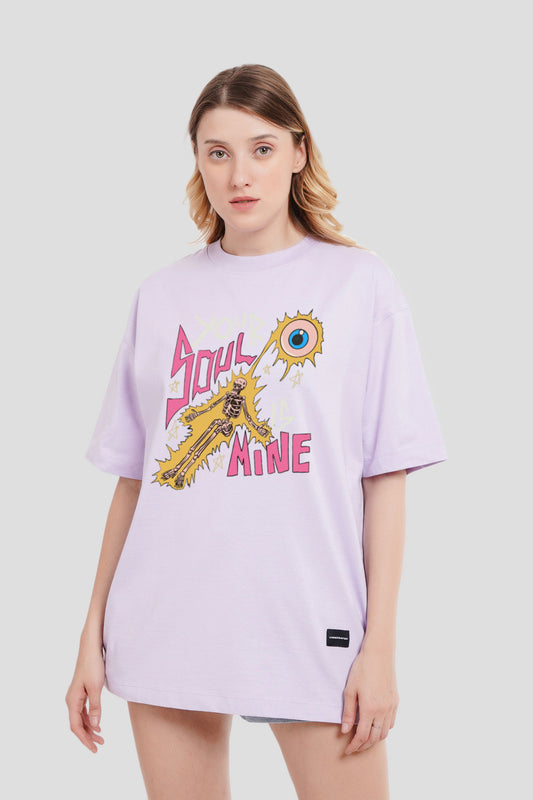 Your Soul Is Mine Lilac Printed T-Shirt