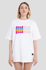 Good Vibes White Printed T-Shirt