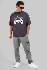 Gamer Dark Grey Baggy Fit T-Shirt Men