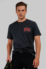 Retro College Classic Black Regular Fit T-Shirt Men