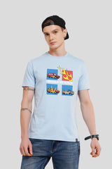 Underrated World Powder Blue Printed T-Shirt