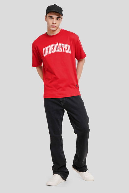 Underrated Minimalist Typography Red Printed T-Shirt