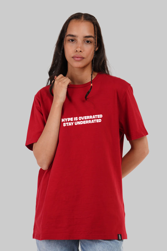 Underrated Hype Red Boyfriend Fit T-Shirt Women