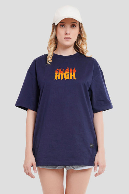 High Navy Blue Printed T-Shirt