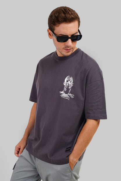 Deep Dark Grey Baggy Fit T-Shirt Men