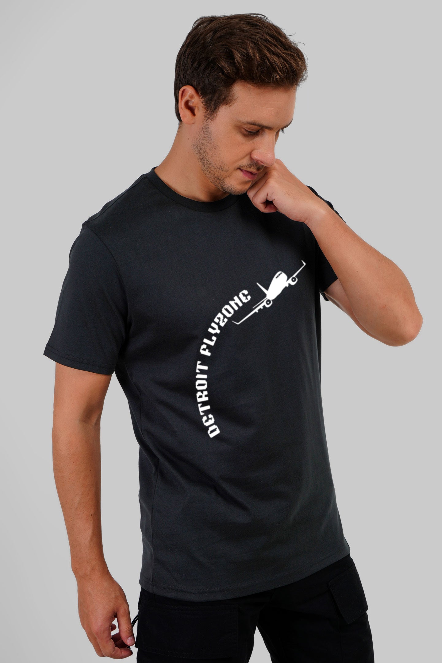 Flyzone Black Regular Fit T-Shirt Men