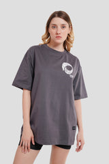 Underrated Illusions Dark Grey Printed T-Shirt