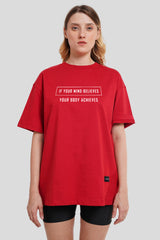 Believe To Achieve Quote Red Printed T-Shirt