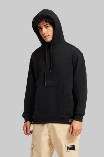 Black Pigment Print Hoodie Pic 1