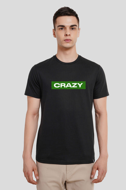 Crazy Black Printed T-Shirt Men Regular Fit