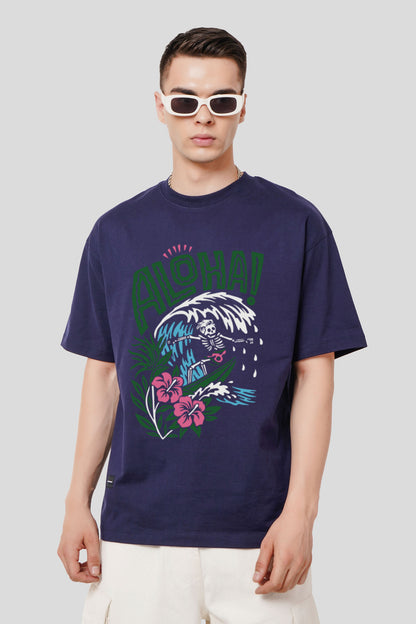 Aloha Navy Blue Printed T-Shirt