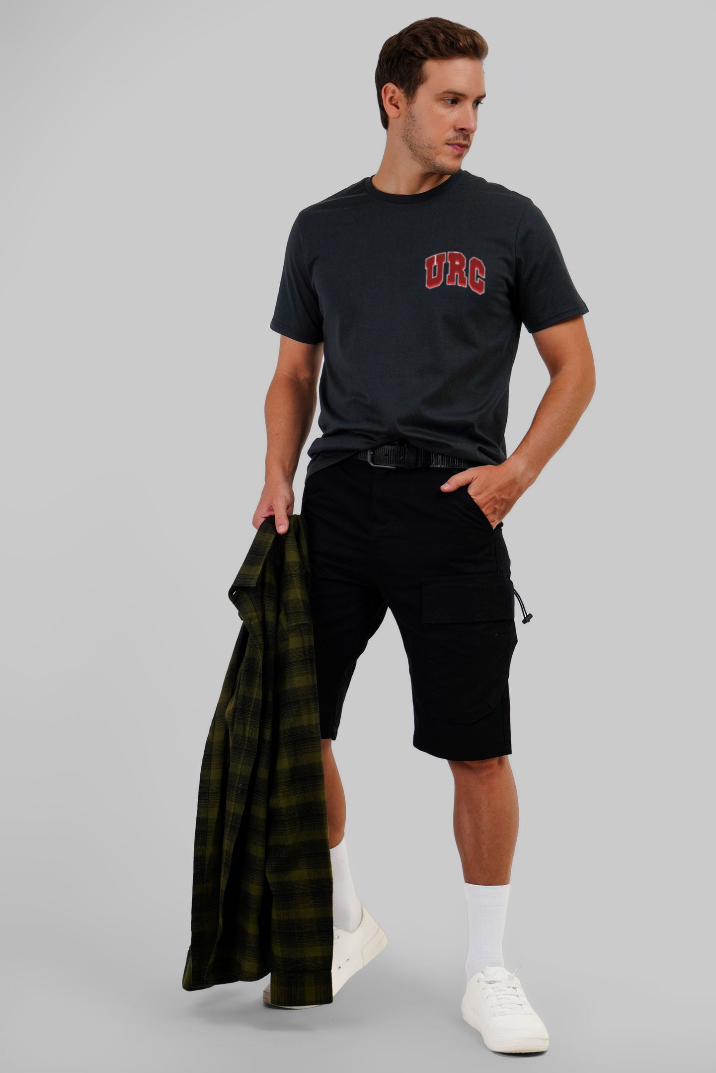 Retro College Classic Black Regular Fit T-Shirt Men