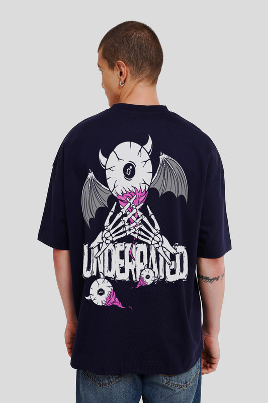 Underrated Vamps Navy Blue Printed T-Shirt