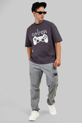 Gamer Dark Grey Baggy Fit T-Shirt Men