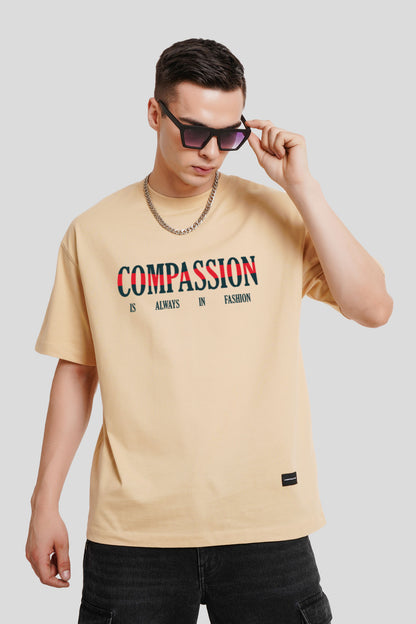 Compassion Beige Printed T-Shirt