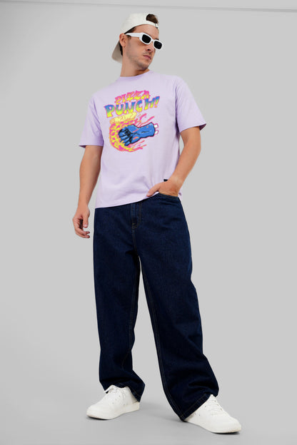 Pizza Punch Lilac Printed T-Shirt