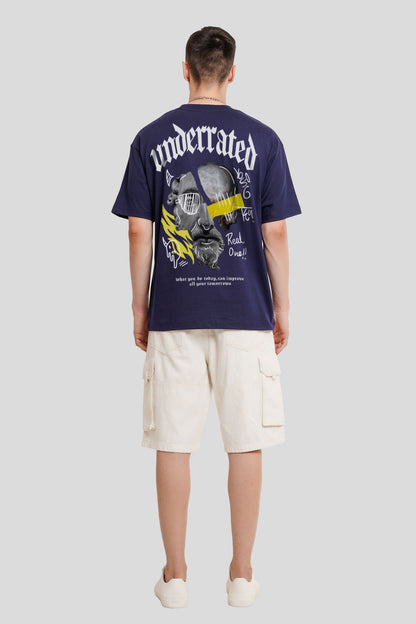 Real One Navy Blue Printed T-Shirt