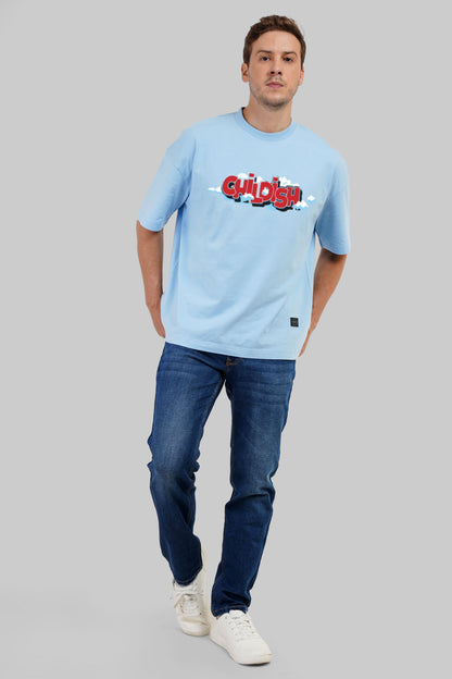 Childish Sky Blue Baggy Fit T-Shirt Men