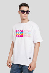 Good Vibes White Printed T-Shirt