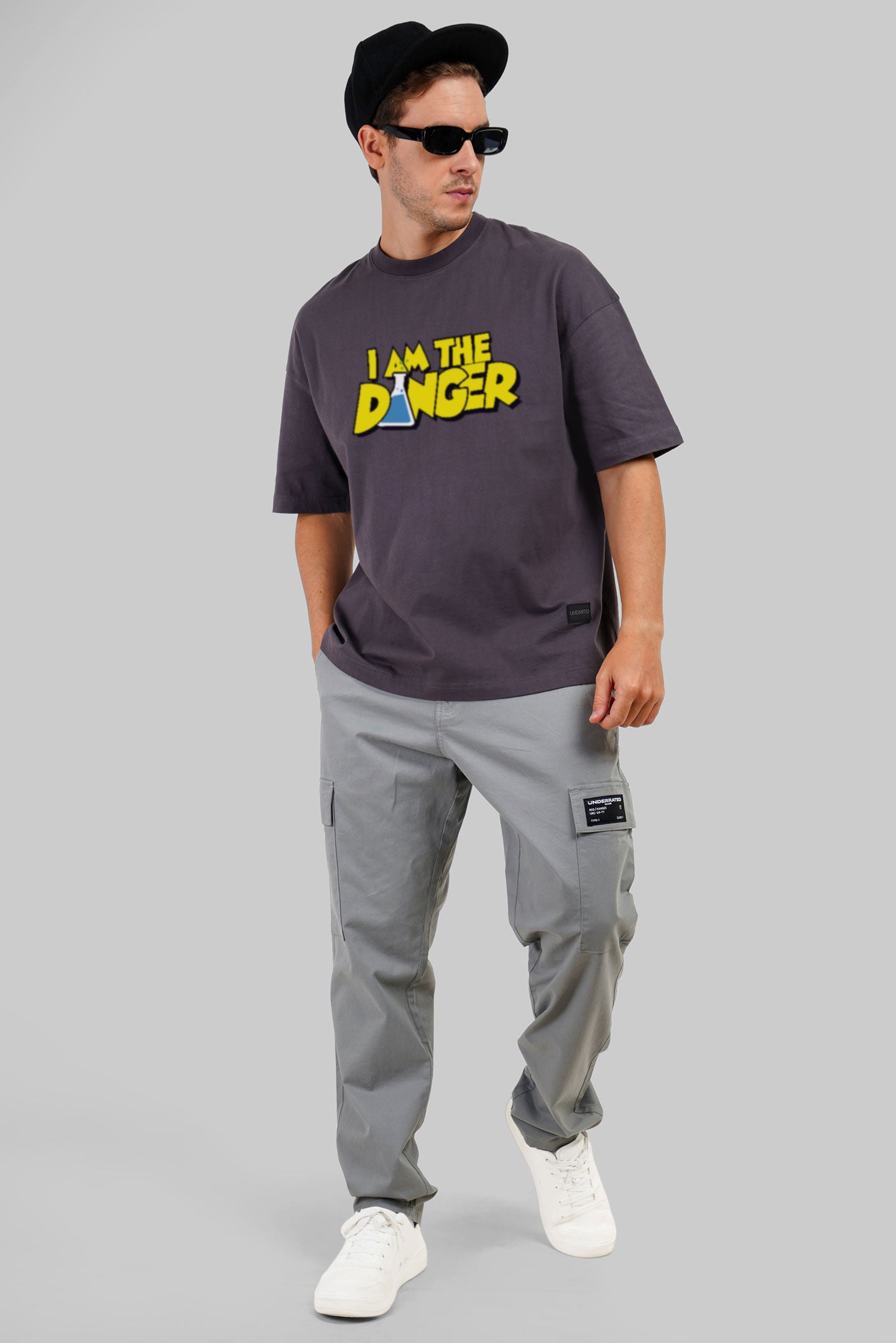 I Am The Danger Dark Grey Baggy Fit T-Shirt Men