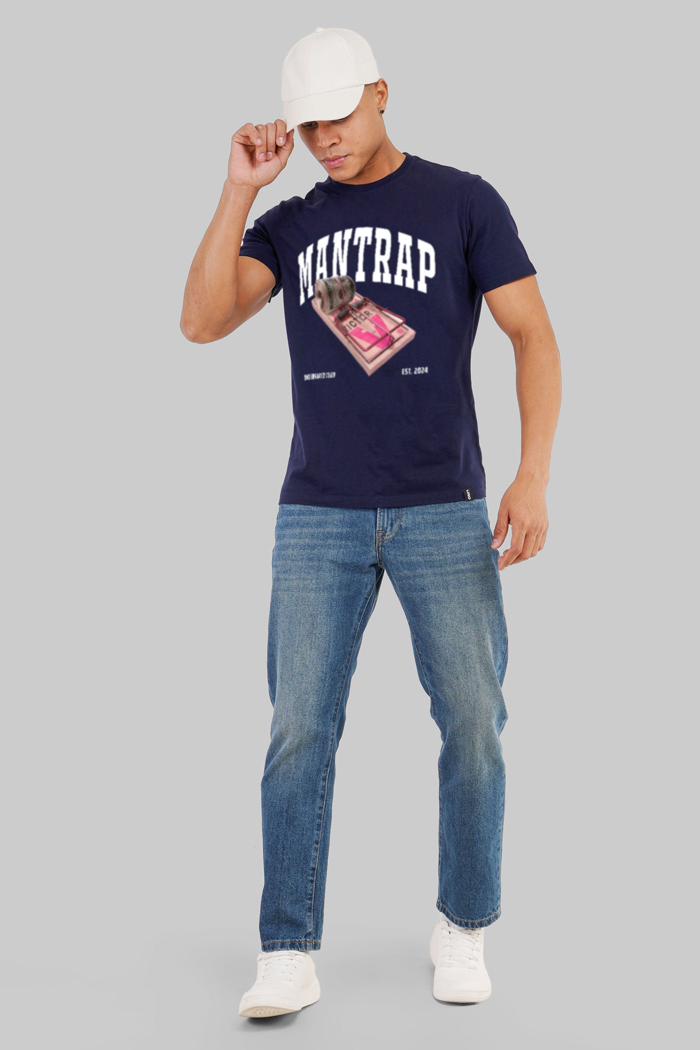 Mantrap Navy Blue Regular Fit T-Shirt Men