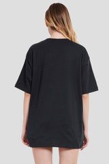 Critic Black Printed T-Shirt Women Oversized Fit With Front Design Pic 2