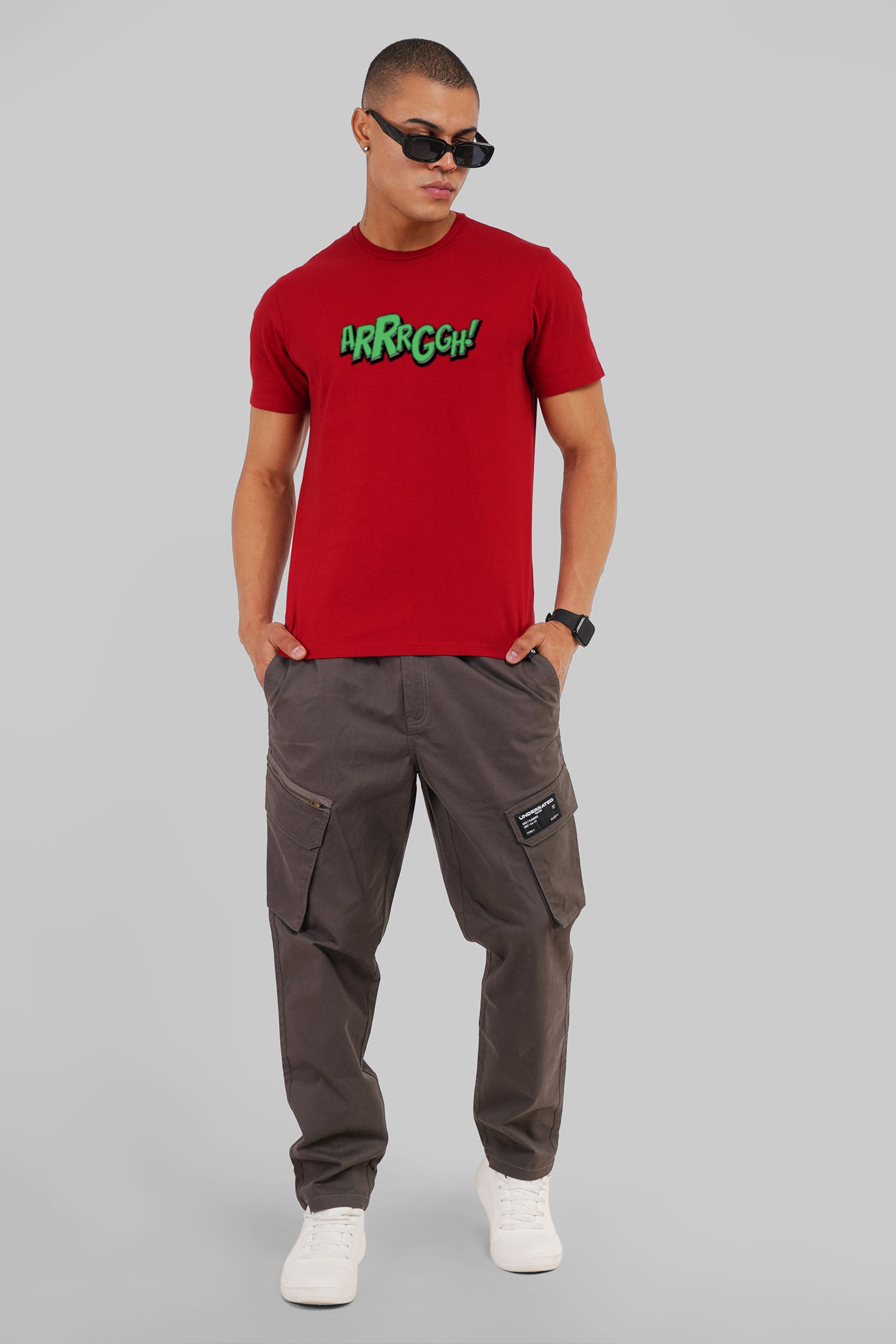 Arrggh Red Regular Fit T-Shirt Men