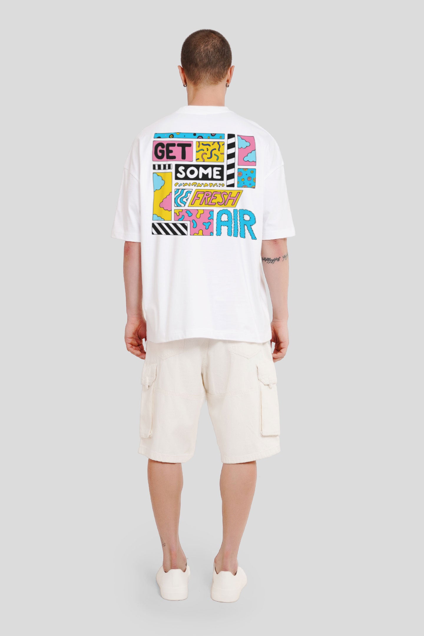 Pop Art Vibes White Printed T-Shirt