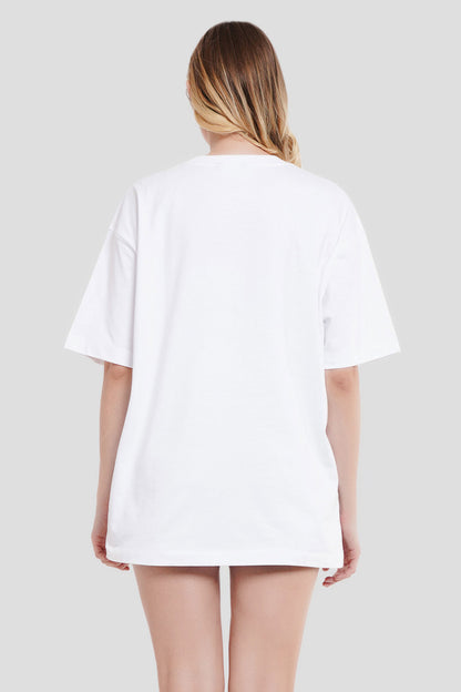 Underrated Skullanic White Printed T-Shirt Women Oversized Fit