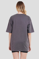 Partner N Crime Dark Grey Printed T-Shirt Women Oversized Fit With Front Design Pic 2