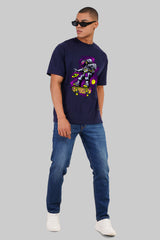 Skate The Cosmos Navy Blue Oversized Fit T-Shirt Men