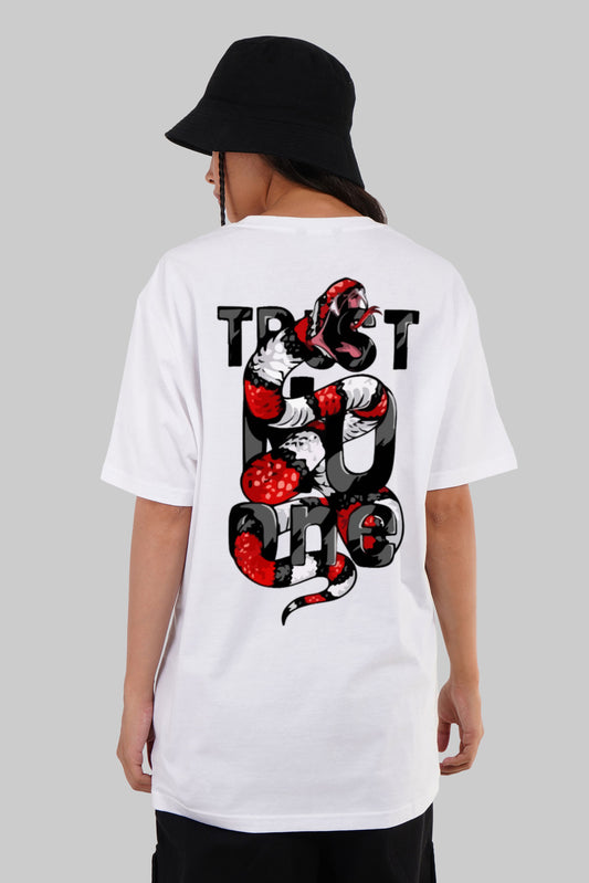 Trust No One 1 White Boyfriend Fit T-Shirt Women