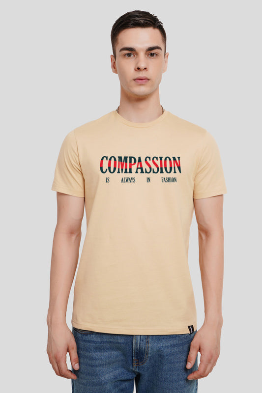 Compassion Beige Printed T-Shirt