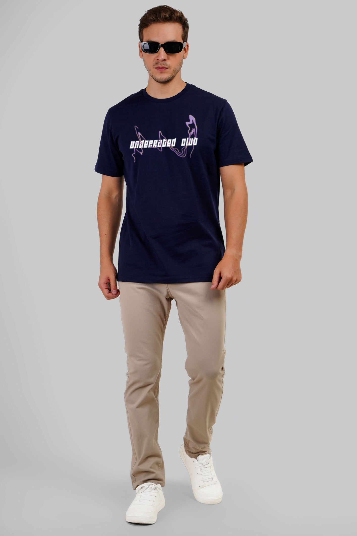 Fluid Navy Blue Regular Fit T-Shirt Men