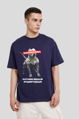 Underdog Navy Blue Printed T Shirt Men Oversized Fit With Front And Back Design Pic 1