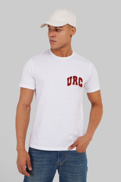 Retro College Classic White Regular Fit T-Shirt Men