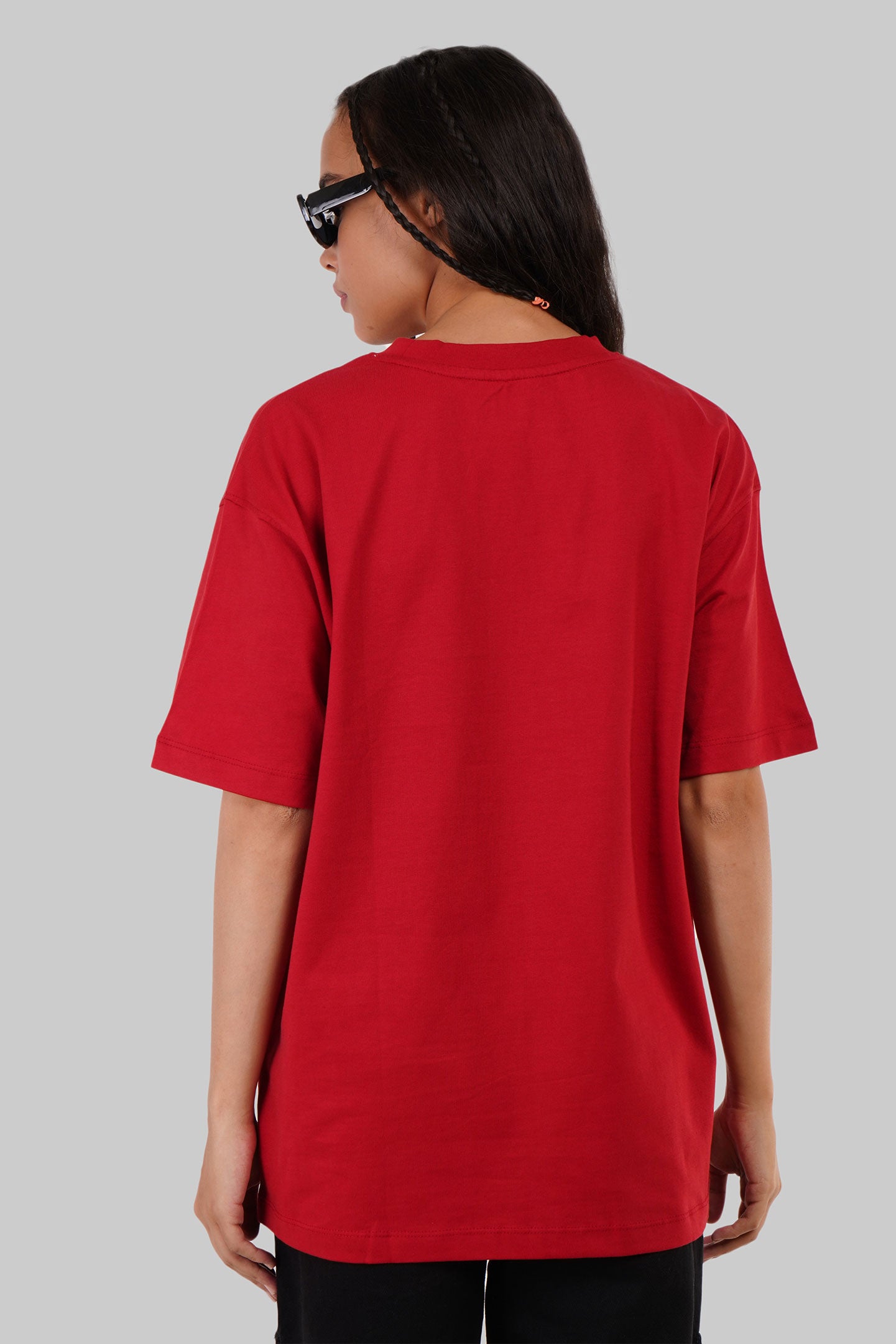 Pizza Punch Red Printed T-Shirt Women Oversized Fit