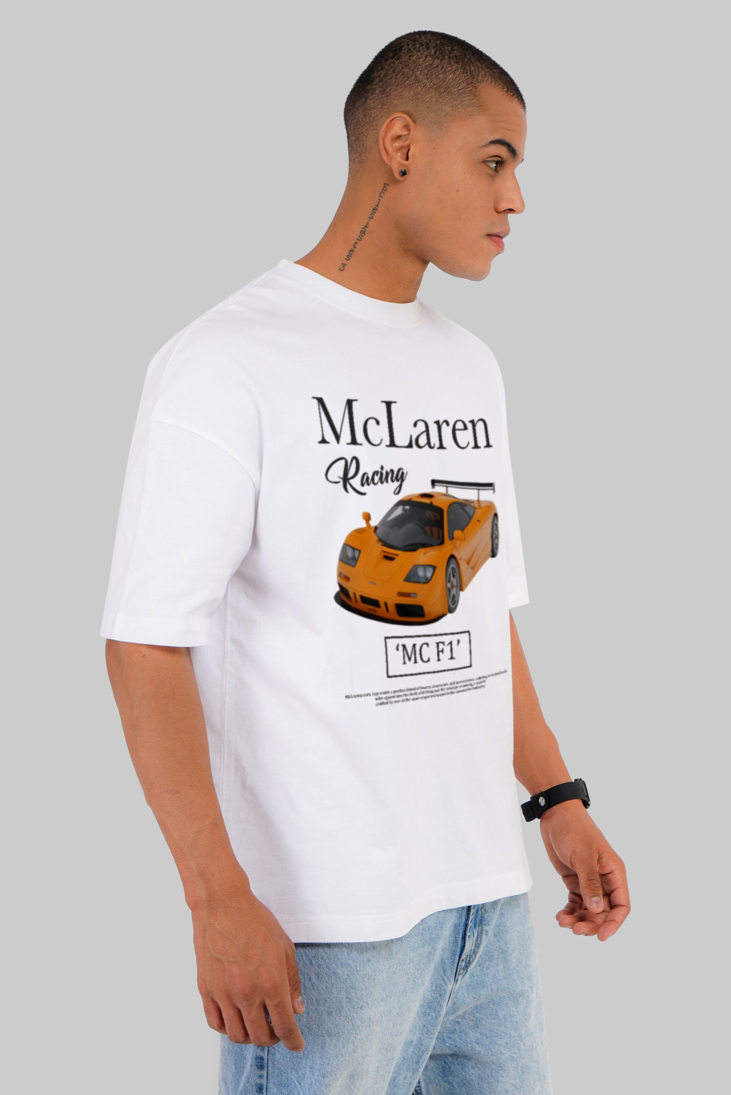 Mclaren Car White Baggy Fit T-Shirt Men