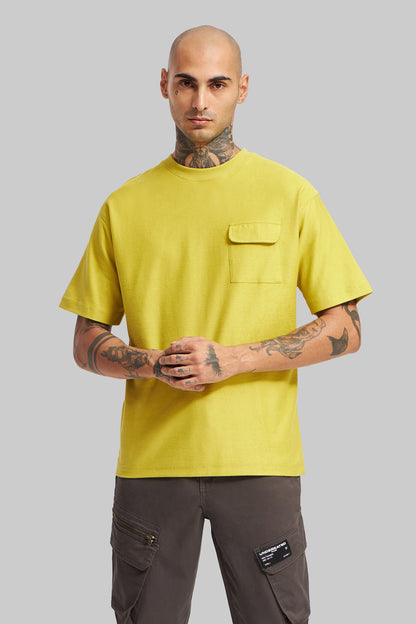 Warm Olive Solid T-Shirt Pic 5