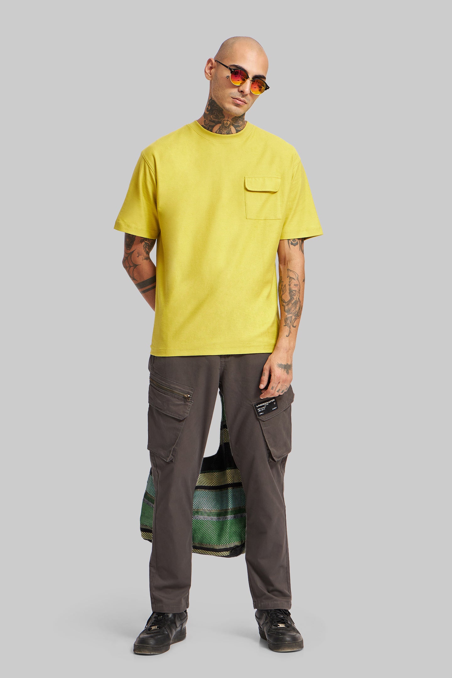 Warm Olive Solid T-Shirt Pic 6